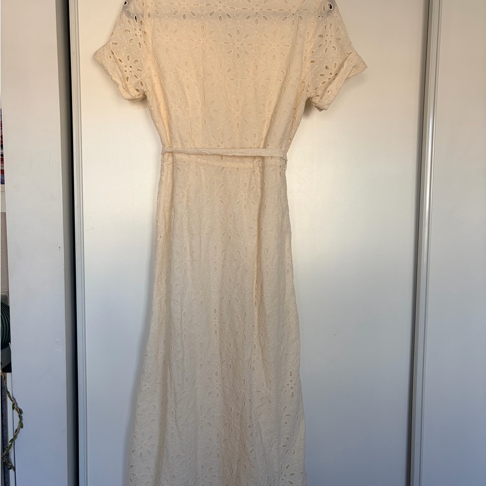 Wilfred Cream Eyelet Button-Front Maxi Dress - Picture 2 of 7